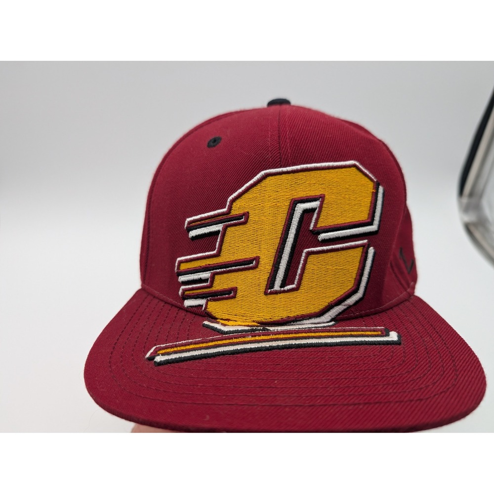 Zephyr Central Michigan University Chippewas Snapback Hat Maroon CMU NCAA Cap